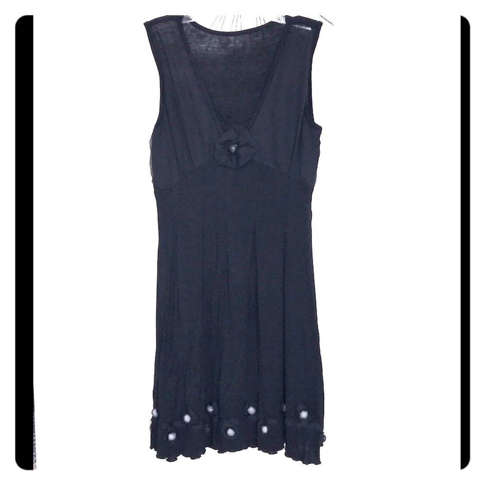 Creacoes New Gomone Black Sleeveless Mini Dress M